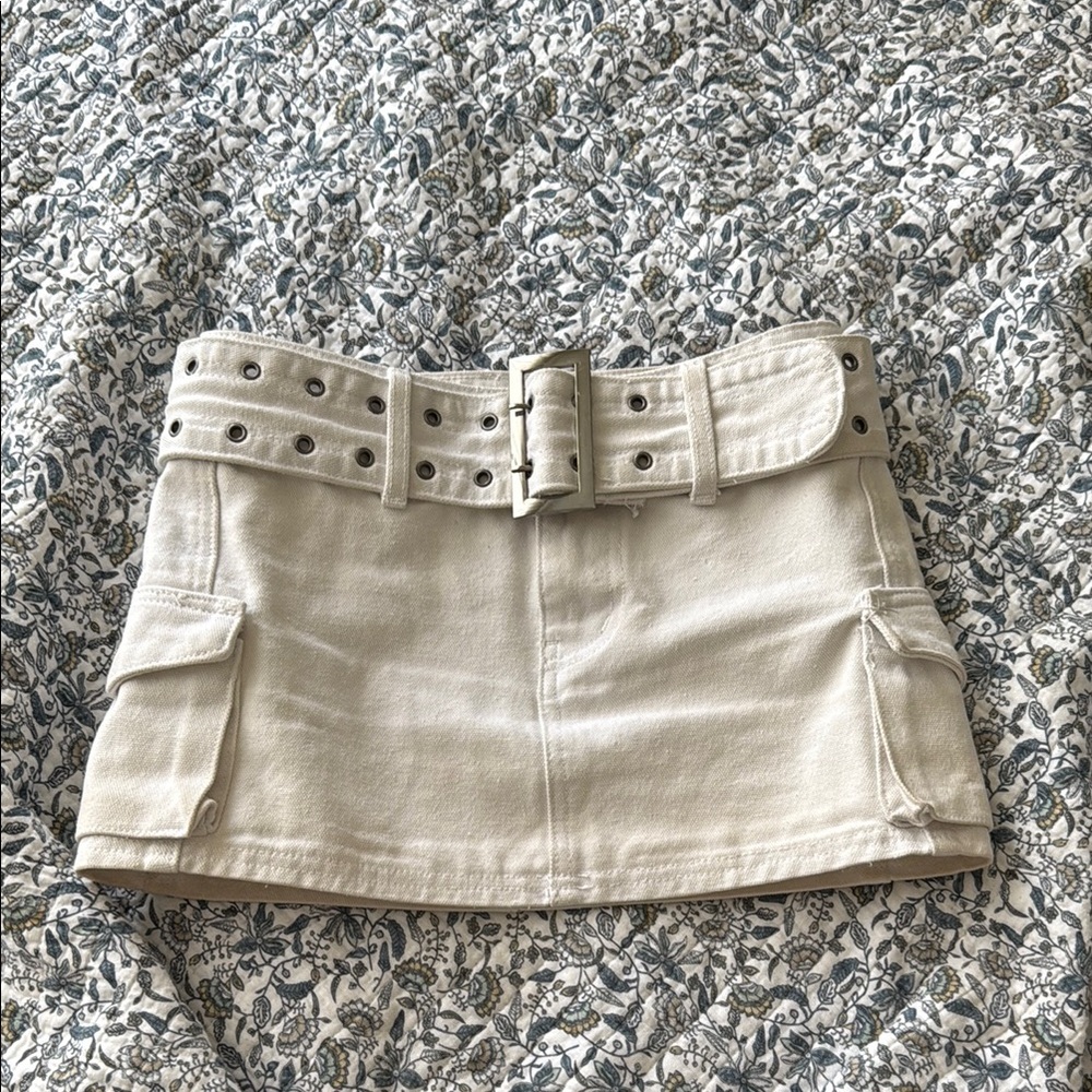 white cargo skirt